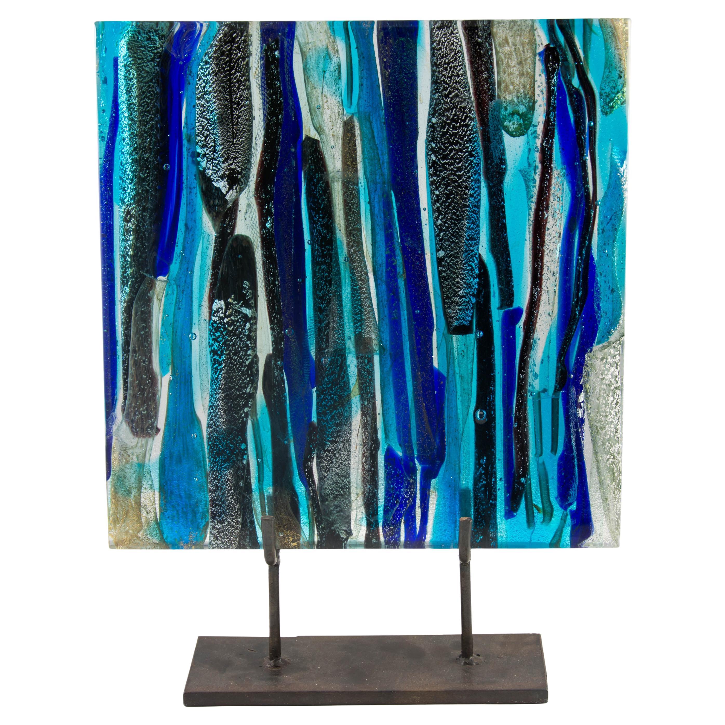 Scultura in vetro artistico Piastra di Leonardo Cimolin per Berengo Collection Murano