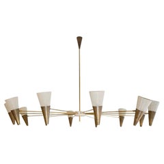 Modern Bespoke Ceiling Light Brass and Ivory Color Shades by Diego Mardegan