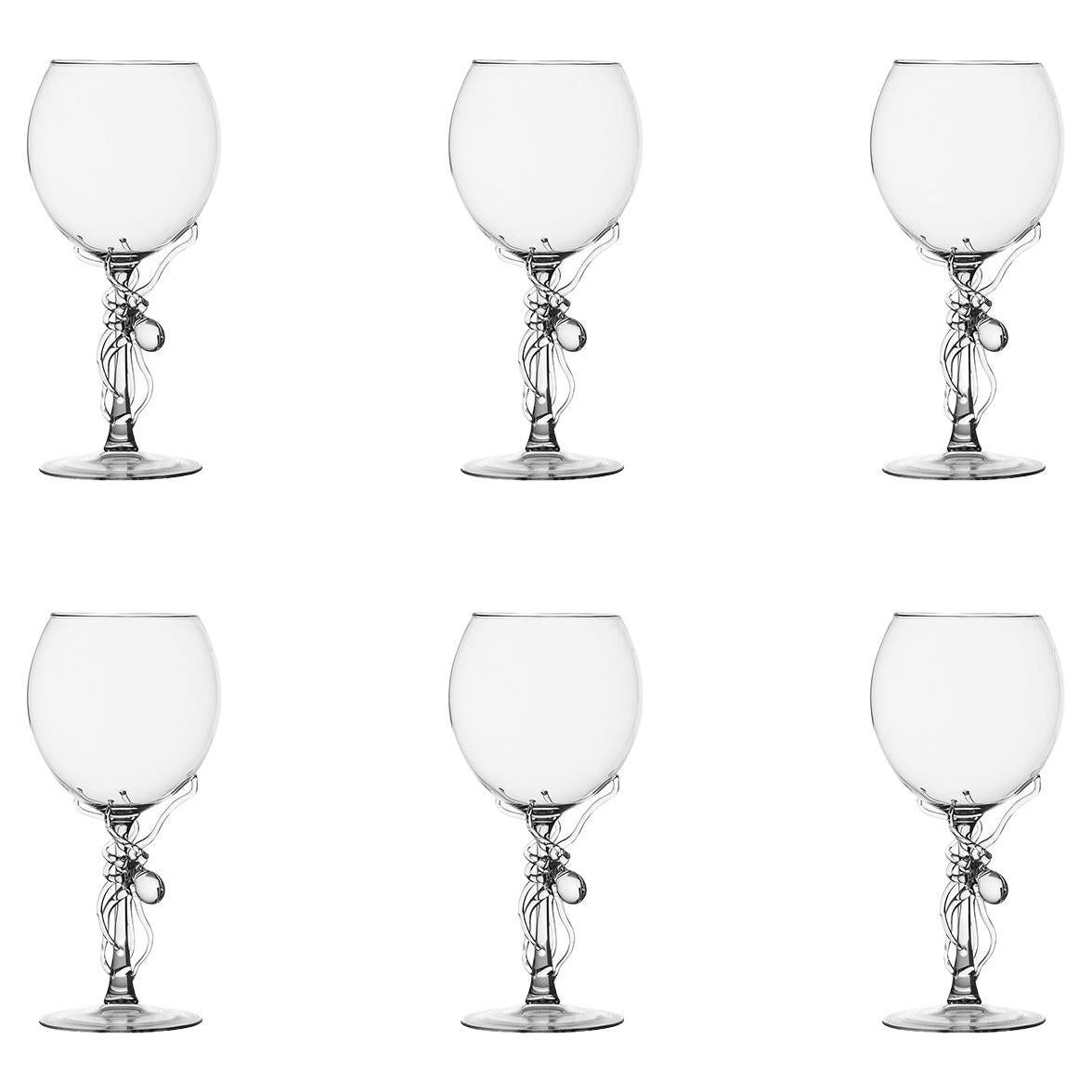'Set of Polpo Wine Glasses' Hand Blown Wine Glass by Simone Crestani