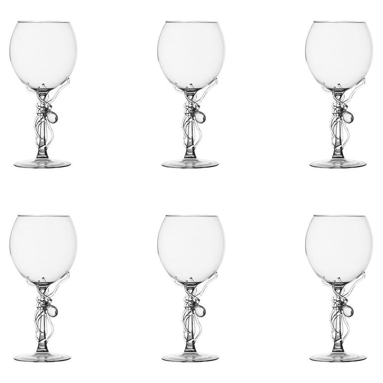 'Set of Polpo Wine Glasses' Hand Blown Wine Glass by Simone Crestani For Sale