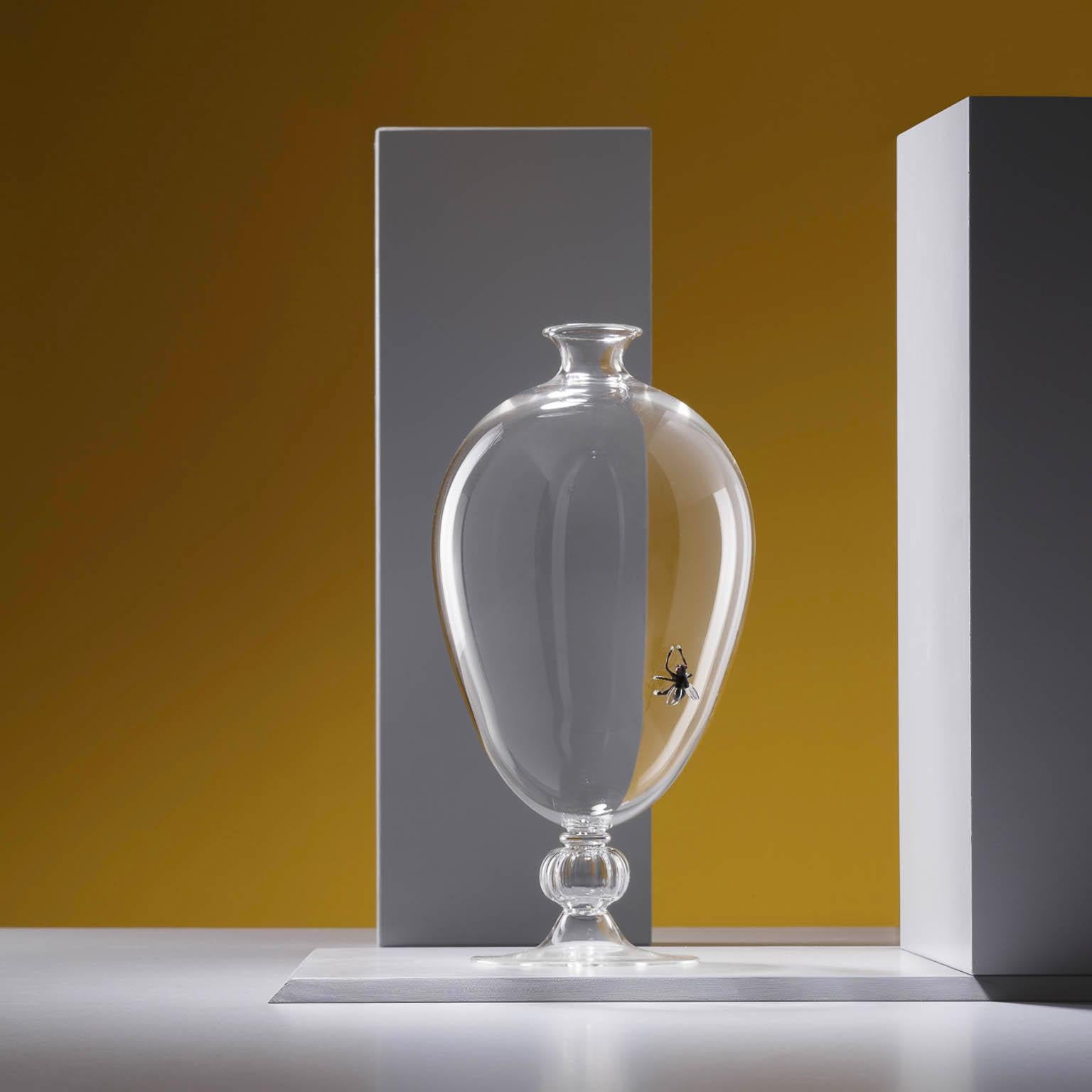 Moderno Vanità Veronese contemporanea Vaso scultura in vetro soffiato a mano Fly Crestani in vendita
