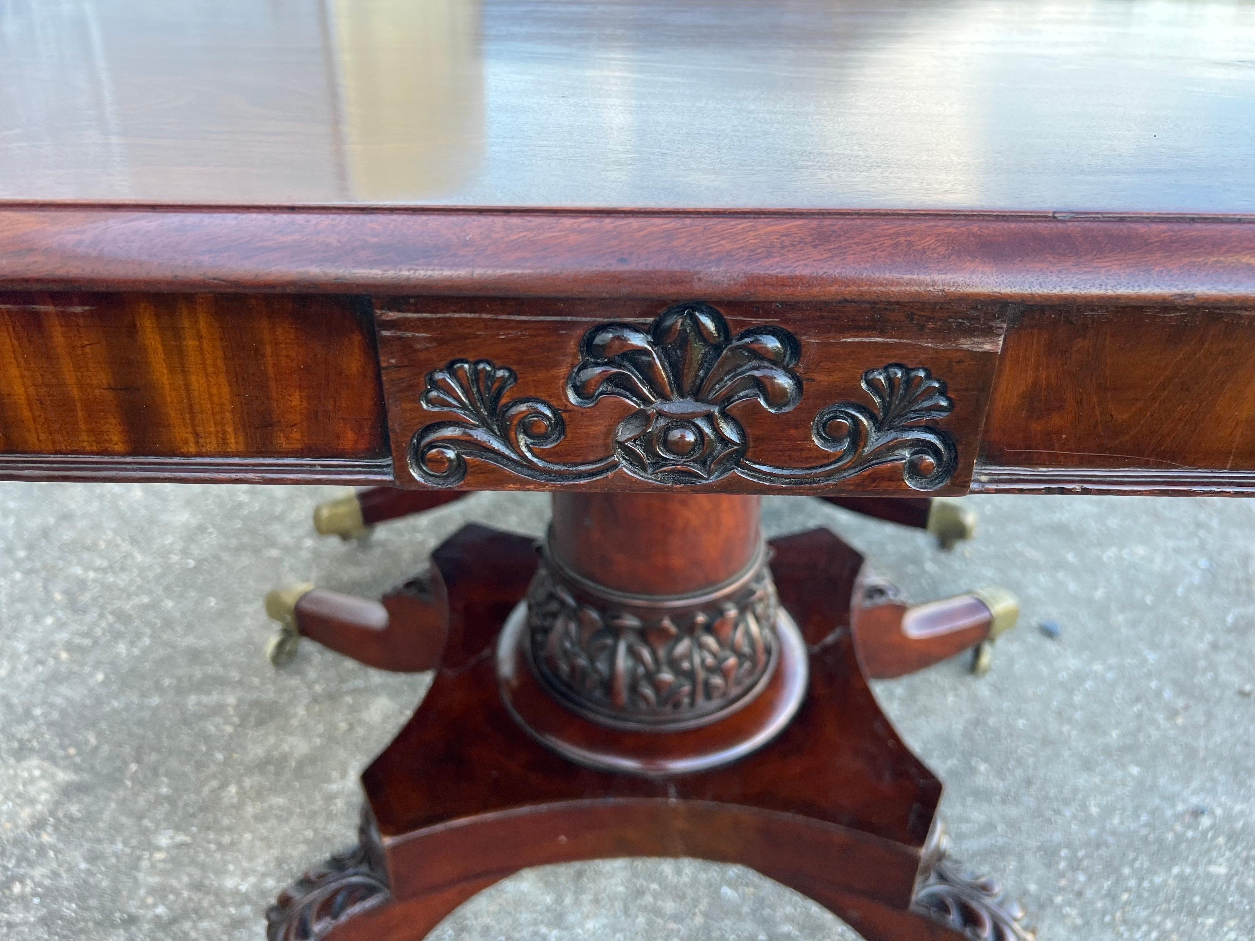 Fine 19th Century English Regency Mahogany Triple Pedestal Dining Table 7