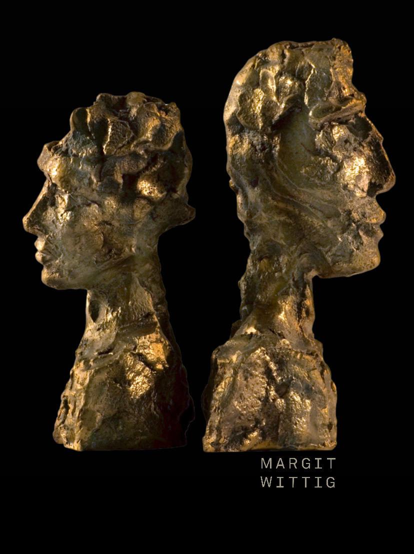 Cast 21st Century Raw Bronze Contemporary Sculpture, 'Emotion' by Margit Wittig For Sale