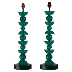 Lampada da tavolo scultorea, europea, Silhouette, verde smeraldo di Margit Wittig