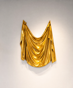 Levitaz Wall Panel, Velura Gold Finish, Sculptural Wall Art, Contemporary
