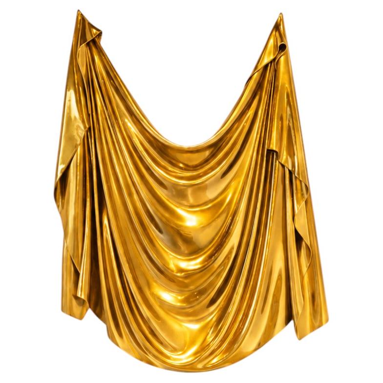 Levitaz Wall Panel, Velura Gold Finish, Sculptural Wall Art, Contemporary For Sale