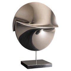 Sculpture abstraite Mandala Geometra en acier inoxydable poli