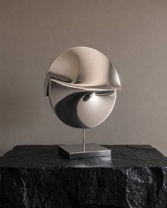 Sculpture abstraite Mandala Geometra en acier inoxydable poli