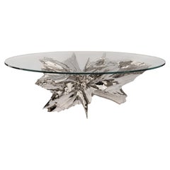 Sculptural Dining Table in Polished Stainless Steel, Spectra Rock