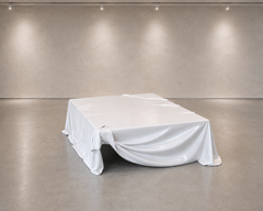 Levitaz Coffee Table, Sculptural Resin Table, Lux White Finish, Contemporary