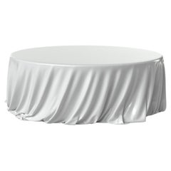 Twirl, Sculptural Draped Form Coffee Table in Lux White Resin