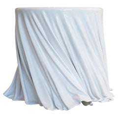 Twirl Foyer Table, Sculptural Table in Lux White, Contemporary