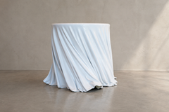 Twirl Foyer Table, Sculptural Table in Lux White, Contemporary