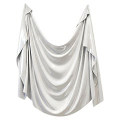 Levitaz Wall Panel, Draped Form Wall Sculpture in Lux White