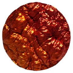 Oceana-Paneel, skulpturale Wellenform, Fire Fade, Durchmesser 35 Zoll.
