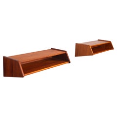 Aksel Kjersgaard floating nightstands No 24 in teak Odder Denmark 1960