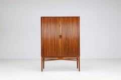 Danish high cabinet in teak with tambour doors Denmark 1960