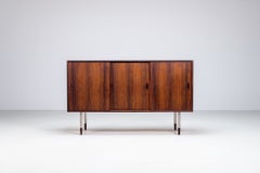 Unusual sideboard in rosewood with metal legs Denmark 1960