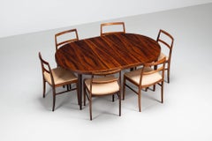 Table à manger ovale « Kai Kristiansen » en bois de rose, Villy Schou Andersen, Danemark, 1960