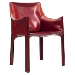 Esszimmerstuhl „Cab 413“ von Mario Bellini aus Leder, Cassina, Italien, 1977