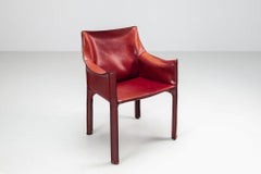 Esszimmerstuhl „Cab 413“ von Mario Bellini aus Leder, Cassina, Italien, 1977