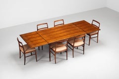 Niels Otto Moller large extendable dining table rosewood Denmark 1960