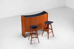 Erik Buch, „Boomerang“-Trockenbar-Set aus Teakholz, Dyrlund, Dänemark, 1960