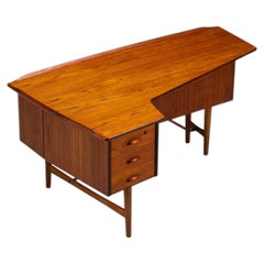 Peter Lovig Nielsen boomerang writing desk teak Lovig Denmark 1960