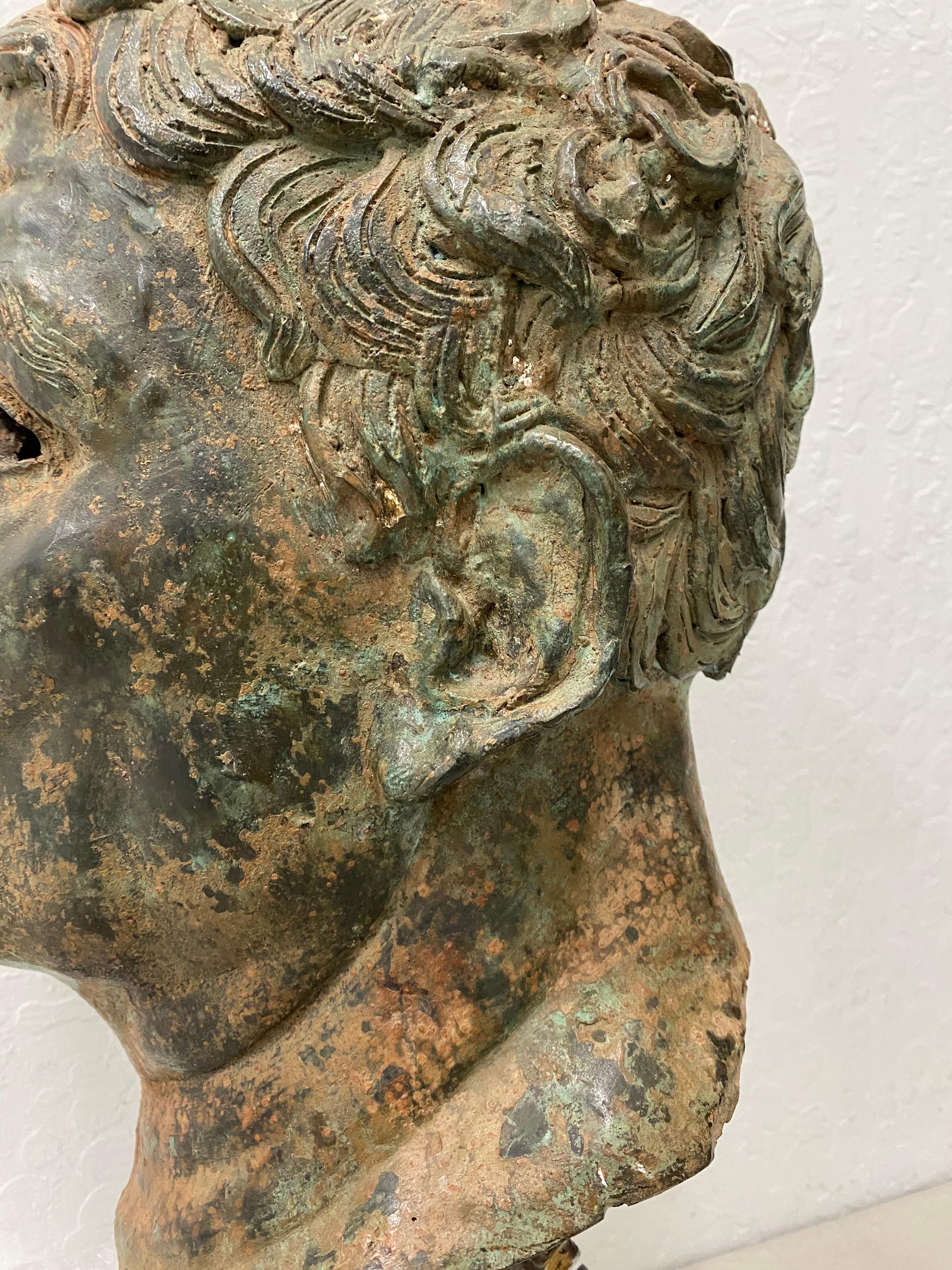 19th Century Bronze Head after Greek Antiquities 10