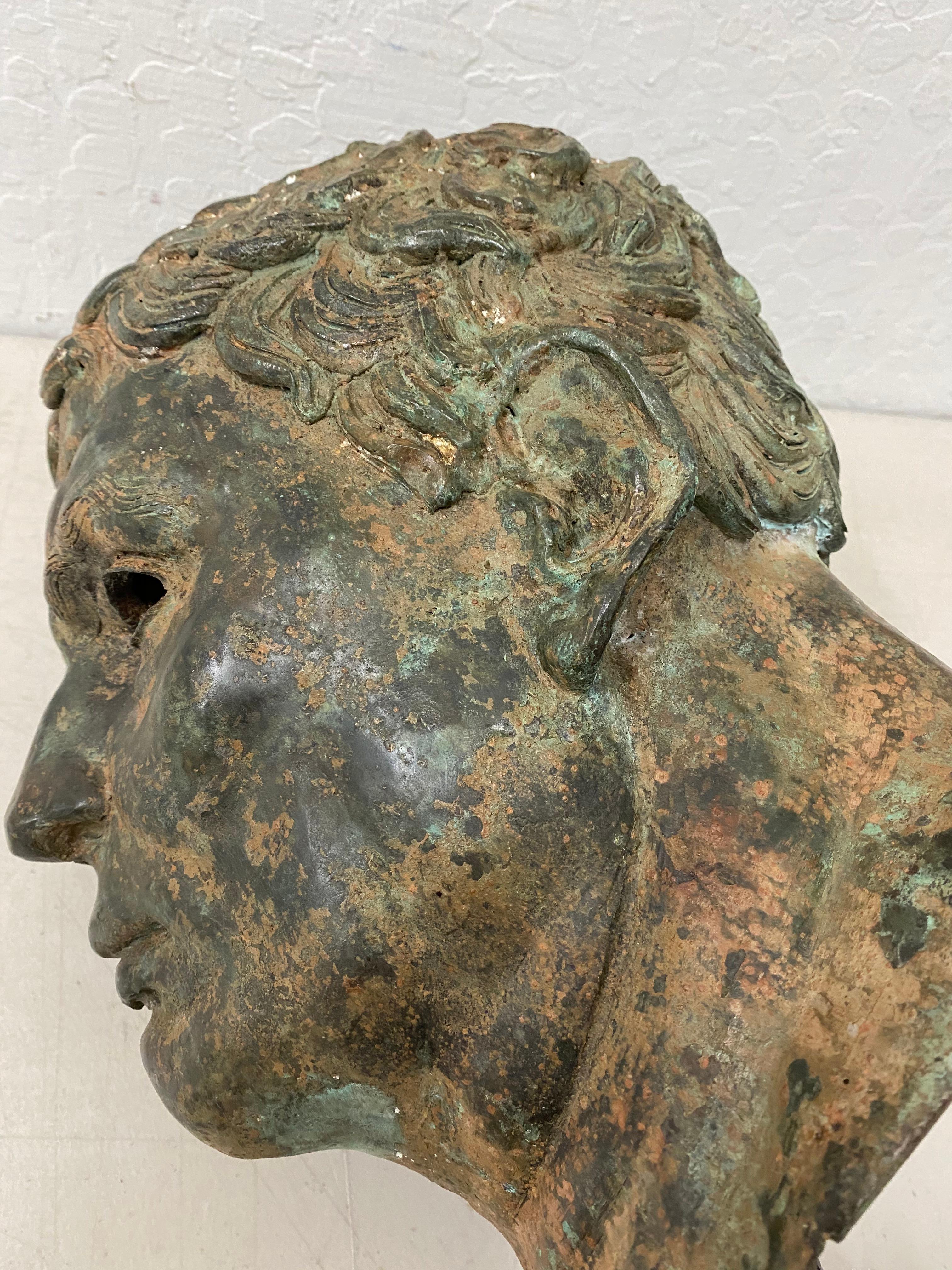 19th Century Bronze Head after Greek Antiquities 12