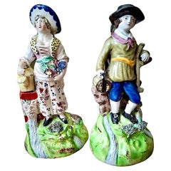 Pair of Early 19th-Century Walton Pearlware Porcelain Figures