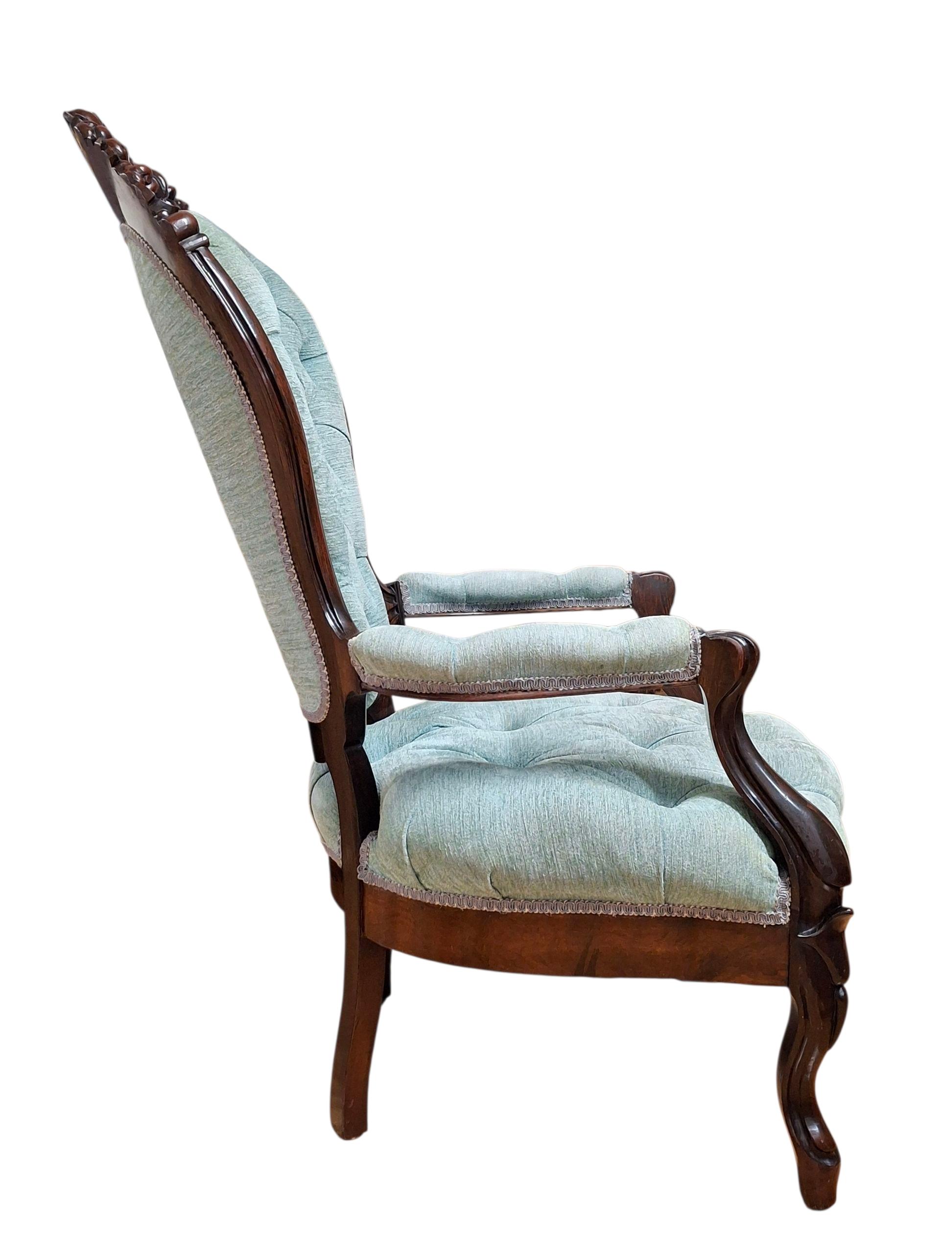 Sillón de estilo renacimiento rococó atribuido a John Belter ampliamente conocido como diseño 