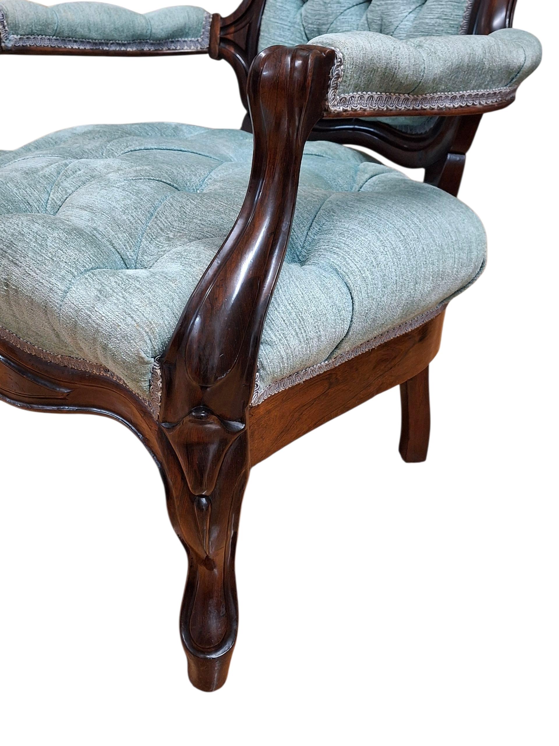 Sillón de estilo rococó atribuido a John Belter Tapicería en venta