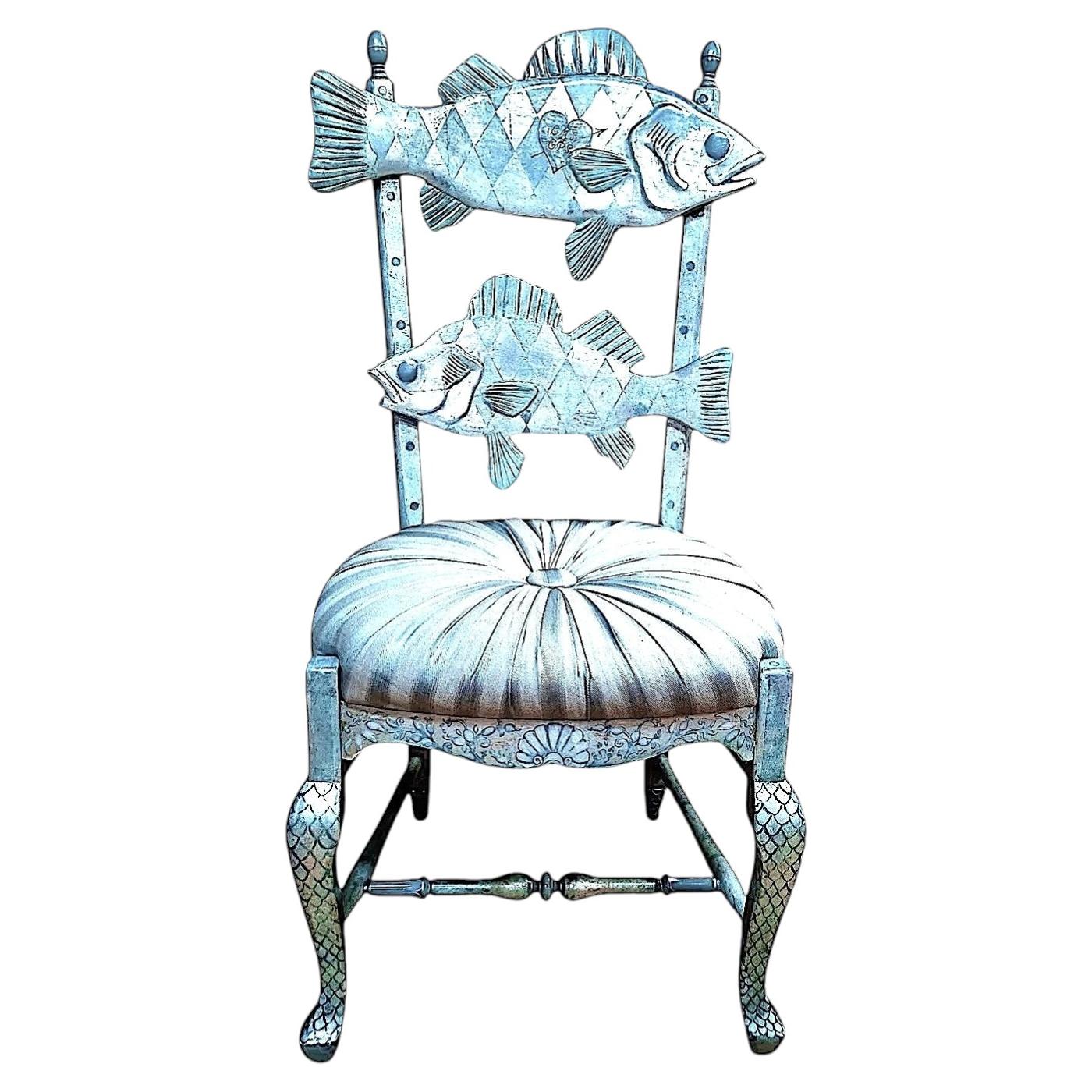 MacKenzie-Childs Pearlescent “Fantasy Fish” Accent Chair