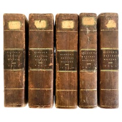 Set completo in cinque volumi del 1831, rilegato in pelle, de “Storia naturale di Buffon”