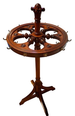 Antique Mahogany Revolving Carousel Coat Rack