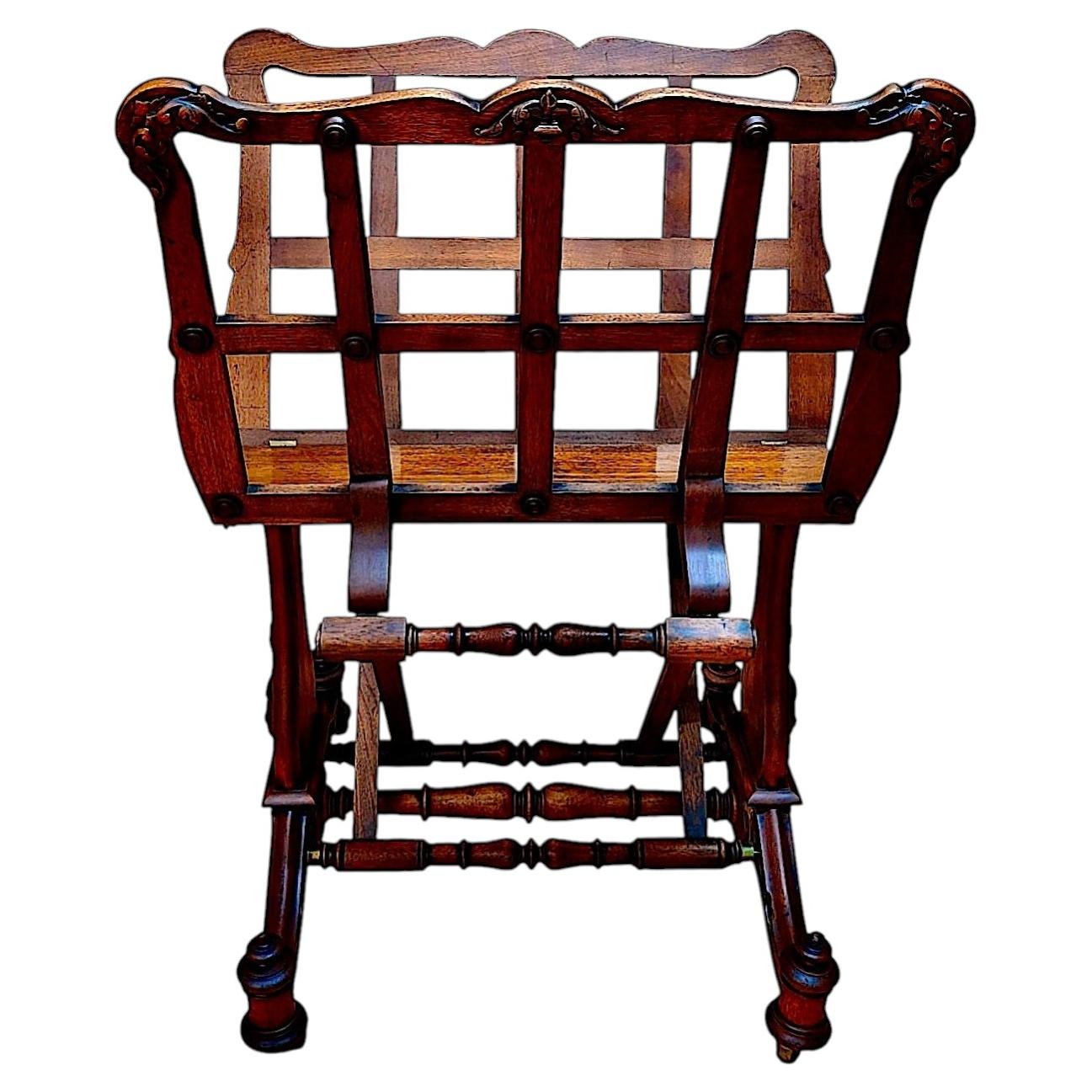 Antique Renaissance Revival Flexible Folio Stand on Casters For Sale