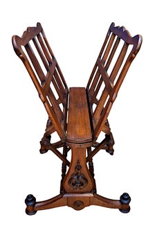 Antique Renaissance Revival Flexible Folio Stand on Casters