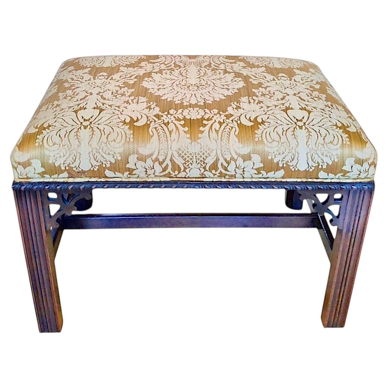 Vintage-Polsterbank im chinesischen Chippendale-Stil im Angebot