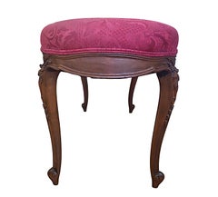 Antique Louis XV-style Upholstered Piano Bench
