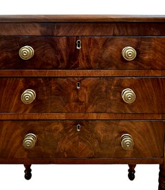 19th-century American Federal Mahogany Three-Drawer Worktable