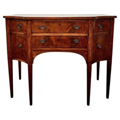 American Federal Style Diminutive Inlaid Mahogany Sideboard with Key