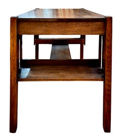 Arts & Crafts Period Tiger Oak Library Desk