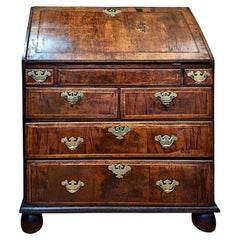 Early 18th-Century Queen Anne/Georgian Walnut Slant-Front Bureau-Desk