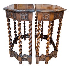 A Pair of Early 20th-Century Jacobean Revival Entryway Tables by Irving & Casson