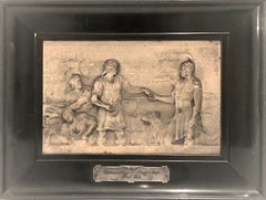 Pair of German Silverplate Framed Plaques by Prof. Rudolf Mayer for WMF