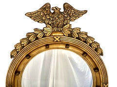 Federal-style American Eagle-topped Gilt Wood “Bullseye” Convex Mirror