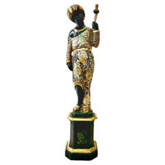 Late 19th-century Venetian Blackamoor Torchère/Candlestick Holder