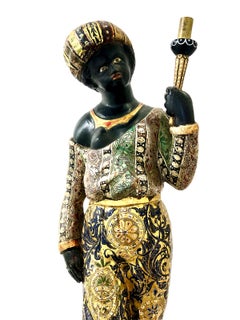 Late 19th-century Venetian Blackamoor Torchère/Candlestick Holder
