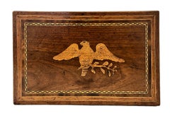 Mid 19th-century American Eagle Inlaid Document Box with Inset Tray